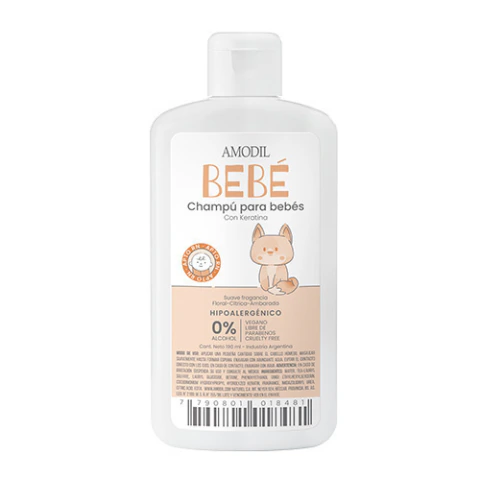 Bebé champú hipoalergénico con keratina que no irrita los ojos