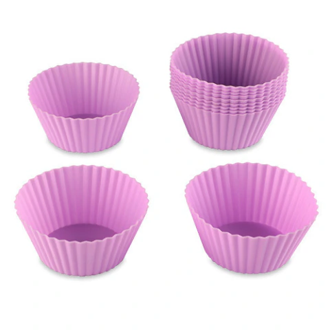 Set de 12 moldes para cupcakes de silicona 7 x 3,2 cm