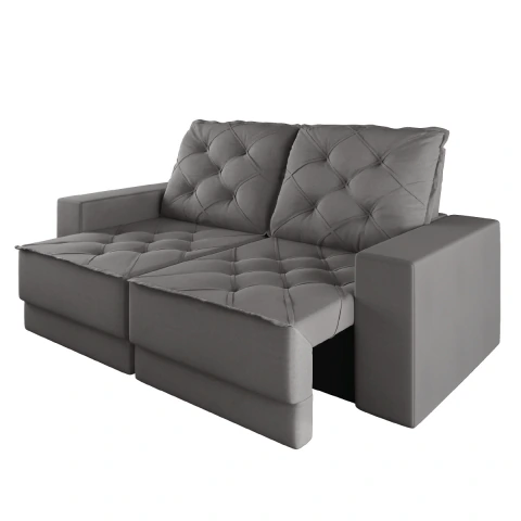 Sofá Retrátil e Reclinável 3 Lugares 1,80m Verona Suede Cinza Mamflex