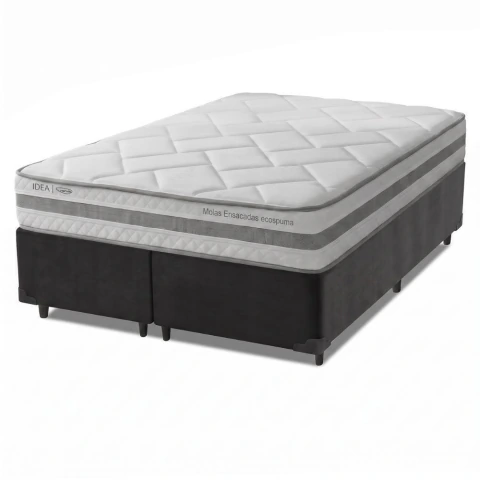 Cama Box Queen Molas Ensacadas Prisma 158x198x60cm Herval - Suporta até 110 kg por pessoa