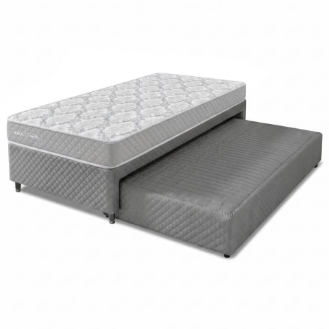 Bicama Box Solteiro com Auxiliar e Colchão Double Face 100% D33 Eden 88x188x50cm Herval