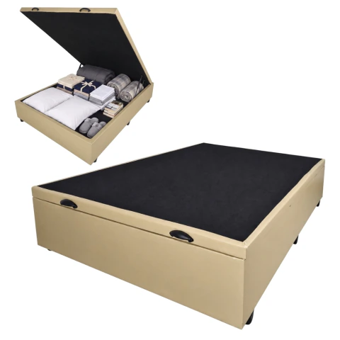 Cama Box com Baú Casal 1,38m Prince em Revestimento Sintético