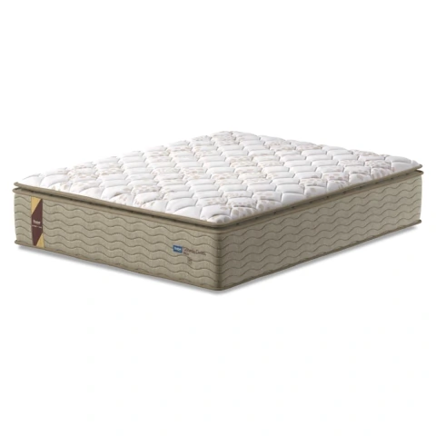 Colchão Casal Molas Guarda Costas Max Pillow Top 138x188x40cm Bege / Branco Probel