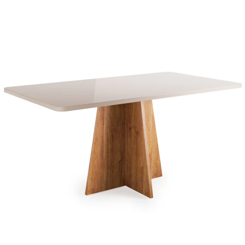 Mesa Sala de Jantar 1,60m com vidro Anjos Viero