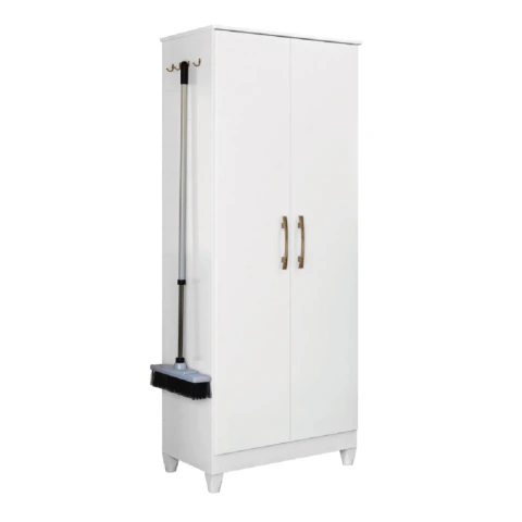 Armário Multiuso Organizador Lavanderia 2 Portas 4 prateleiras Jade Moval Branco