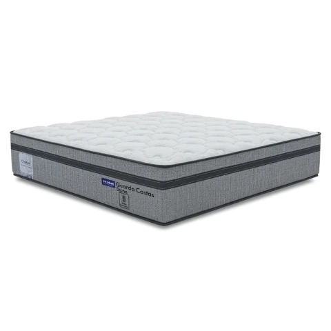 Colchão Queen Probel Molas Ensacadas Euro In 158x198x30cm Guarda Costas Stone Branco/Cinza