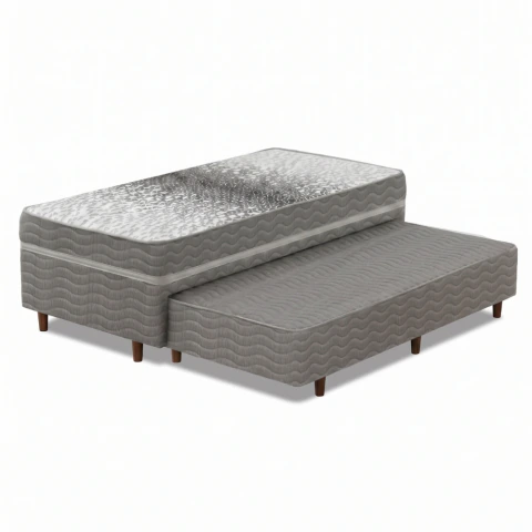 Cama Bibox Conjugada Solteiro Ortopédica Com Cama Auxiliar Sleep Prime 88x188x49cm Probel