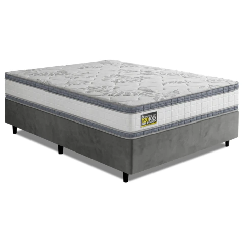 Cama Box Casal Molas Ensacadas D33 Double Face 138x188x65cm Hellen - Suporta até 120 kg por pessoa
