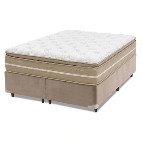 Cama Box King Espuma Pillow Top Lord 193x203x68cm Herval - Suporta até 150 kg por pessoa
