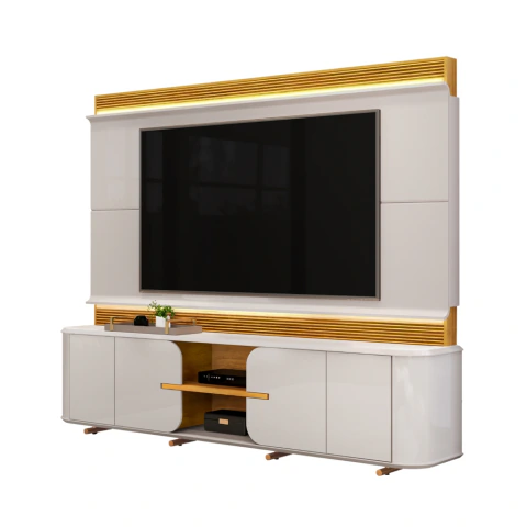 Estante Home para TV até 75 Polegadas 2,40m Led 4 Portas Londres