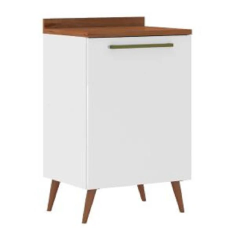 Balcão de Cozinha 1 Porta com Tampo 0,59m Favorita Branco / Natura
