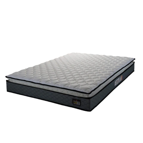 Colchão Casal Espuma D45 Pillow Top Strong 138x188x24cm Cinza/Branco Hellen - Suporta até 150kg por