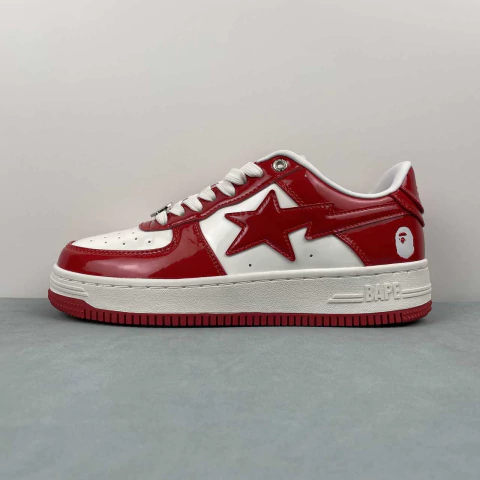 A Bathing Ape Bape Sta Patent Leather White Red - comprar online