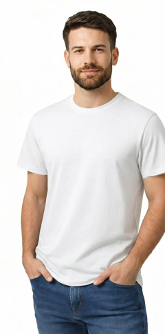 Kit 3 Camisetas Básicas de Algodão Premium Preta, Branca e Cinza na internet