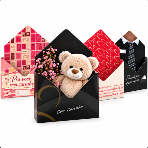 Embalagem Envelope Para Presentes Flores e Lembrancinhas | Preto - Pct C/5 und