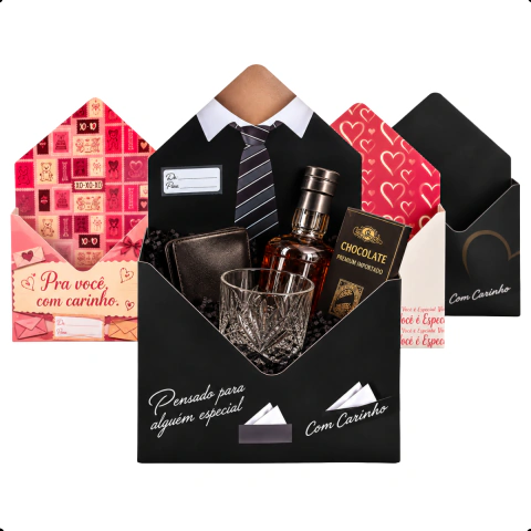 Embalagem Envelope Para Presentes Masculinos | Preto - Pct C/5 und