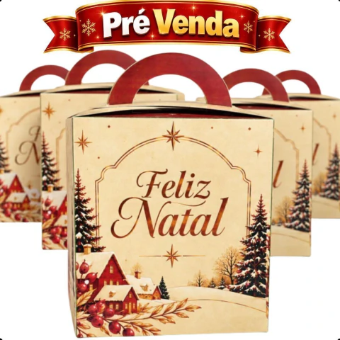 Caixa Para Panetone e Chocotone 500G M | Vilarejo - Pct C/ 30 und - Tam M
