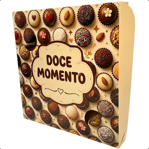 Embalagem Delivery | M - Caixa Para Brigadeiros e Doces - Tam M - Pct C/40 und