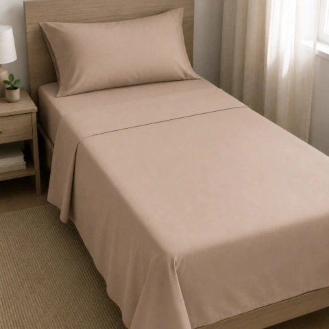Juego de sabanas liso 1 plaza 1/2 BLANCO PARIS 600 Hilos CALIDAD HOTELERA