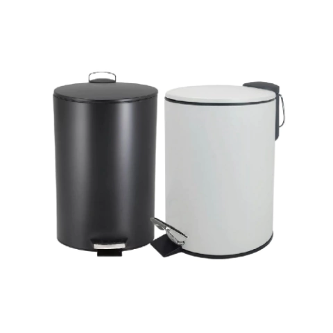 Cesto de Acero Blanco/Negro c/Pedal 5L - comprar online
