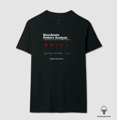 Camiseta Algodão Peruano Ciência Forense - Análise de Padrões de Sangue (BPA) | True Crime - loja online