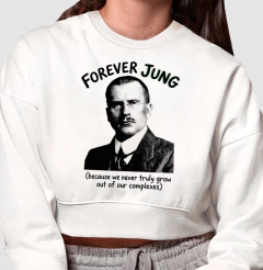 Cropped Moletom Psicanalítica Carl Jung - Forever Jung (Complexes) | Retrô Noir - comprar online