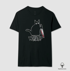 Camiseta Algodão Peruano Gato "What?" | O Suspeito Sem Remorso - loja online
