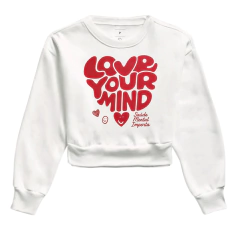 Cropped Moletom "Love Your Mind" | Saúde Mental Importa - Pulsão | Moda Intelectual