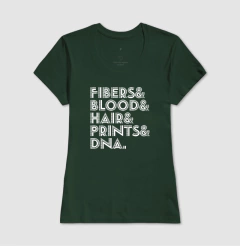 Imagem do Camiseta "A Lista Forense" | Fibers & Blood & DNA