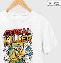 Camiseta Algodão Peruano Cereal Killer: Trocadilho de Cereal - Pop Art HQ - comprar online