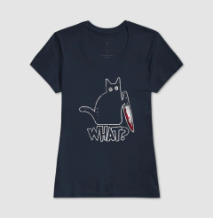 Imagem do Camiseta Gato "What?" | O Suspeito Sem Remorso