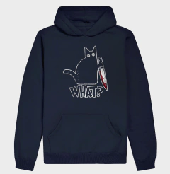 Hoodie Moletom Gato "What?" | O Suspeito Sem Remorso - Pulsão | Moda Intelectual