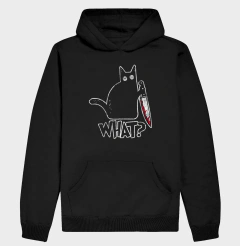 Hoodie Moletom Gato "What?" | O Suspeito Sem Remorso na internet