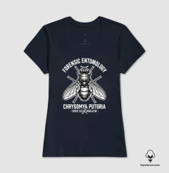 Camiseta Algodão Peruano Entomologia Forense | Chrysomya putoria - Crime Scene Indicator - Pulsão | Moda Intelectual