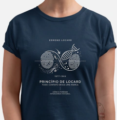Camiseta Criminalística - Princípio de Locard (Intercâmbio Material) | Minimalista Premium