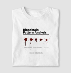 Camiseta Ciência Forense - Análise de Padrões de Sangue (BPA) | True Crime - Pulsão | Moda Intelectual