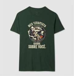 Camiseta Psicanálise - Meu Terapeuta Sabe Sobre Você | Humor Clínico - Pulsão | Moda Intelectual