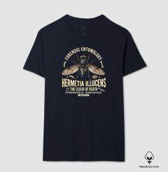 Imagem do Camiseta Algodão Peruano "Entomologia Forense" | O Relógio da Morte (Hermetia illucens)