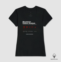 Camiseta Algodão Peruano Ciência Forense - Análise de Padrões de Sangue (BPA) | True Crime na internet