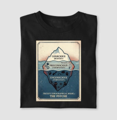 Camiseta Psicanálise Freud - Primeira Tópica (Iceberg Topographical Model) | Vintage Poster - comprar online