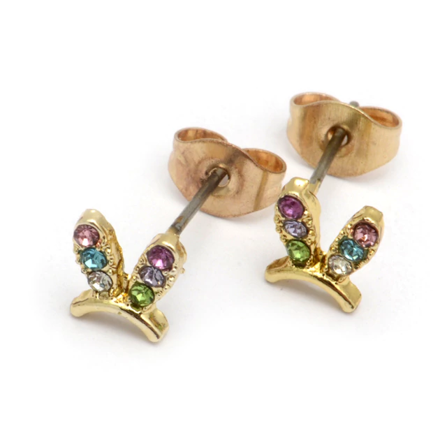Aros Dorados Mariposa Multicolor 6Mm