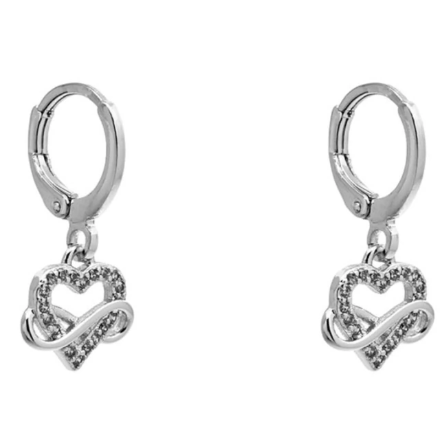 Aros Corazón Infinito Con Cubic 1,3Cm