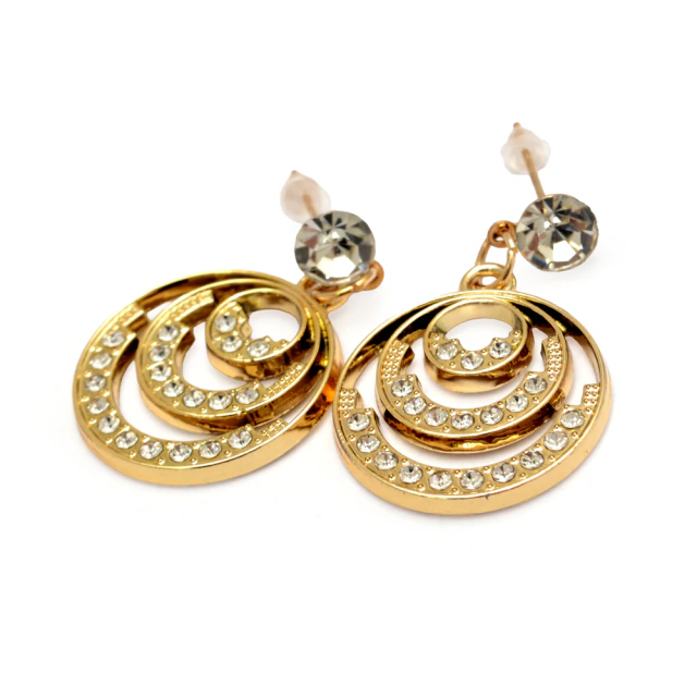 Aros Dorados Circulo Con Strass