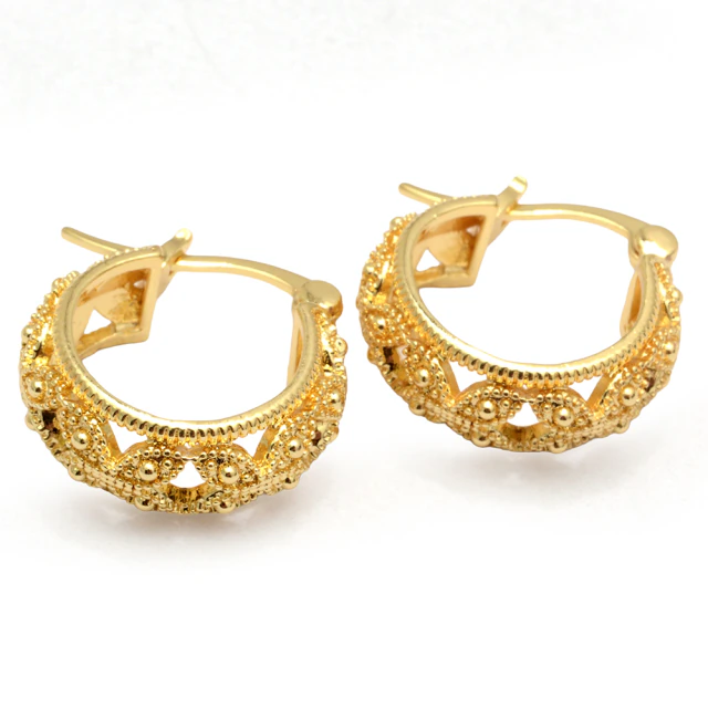 Aros Dorados Bali Con Cubic 1,5Cm