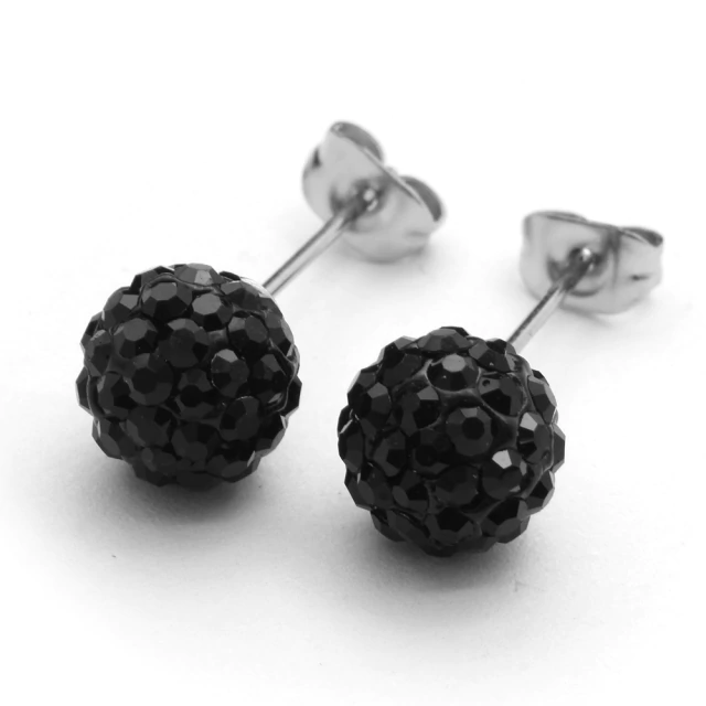 Aros Bola De Fuego Negro 8Mm