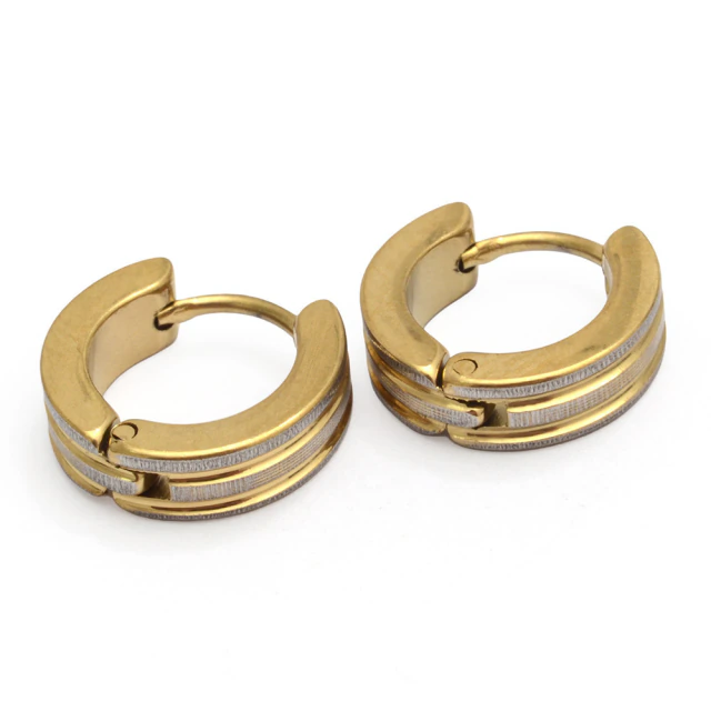 Aros Dorados Cubano Italiano 4Mm 1,4Cm