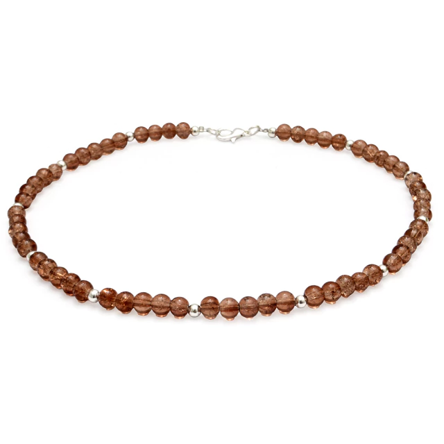 Conjunto Cristal Ámbar Con Bolitas 40Cm