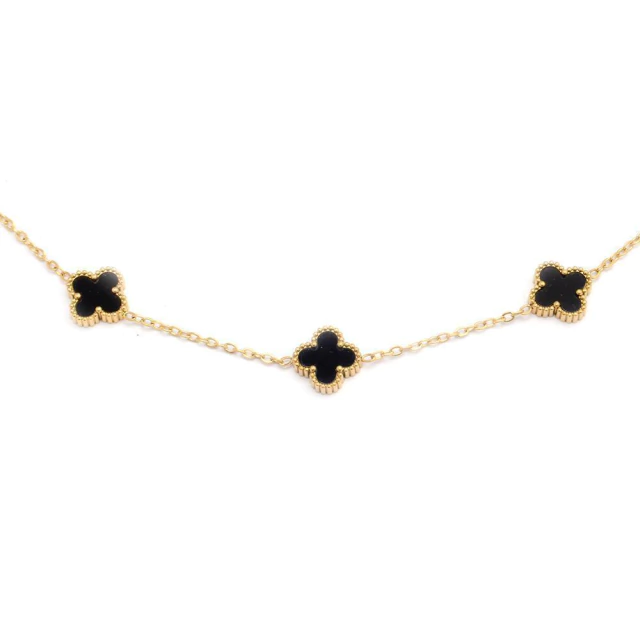 Conjunto Dorado Flores VC Negro 40 A 45Cm