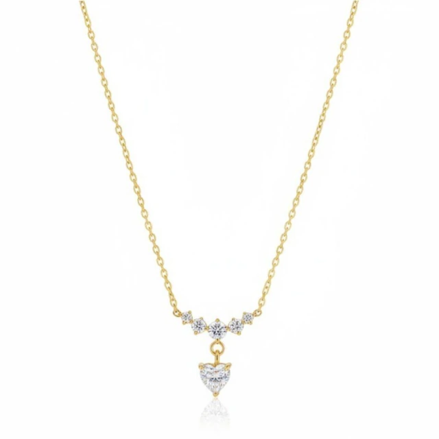 Conjunto Dorado Corazón Con Cubic 45 A 50Cm