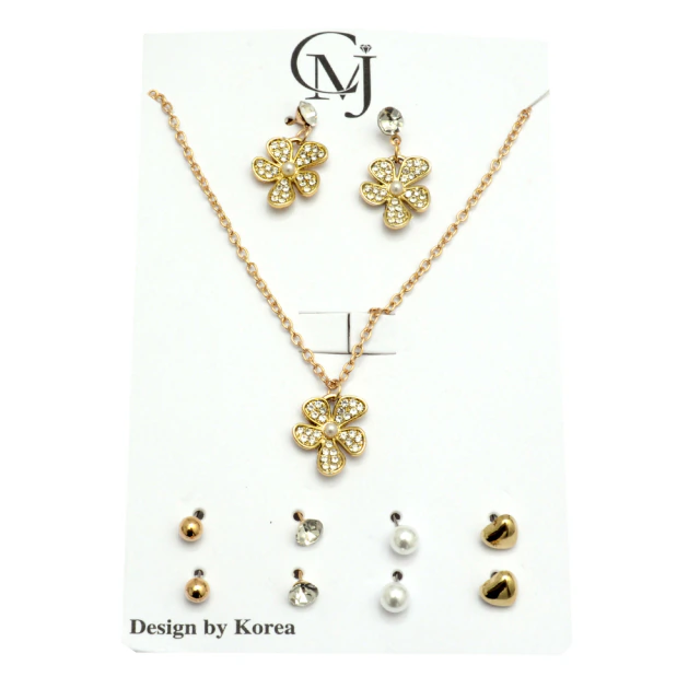Set Conjunto Y Aros Flor